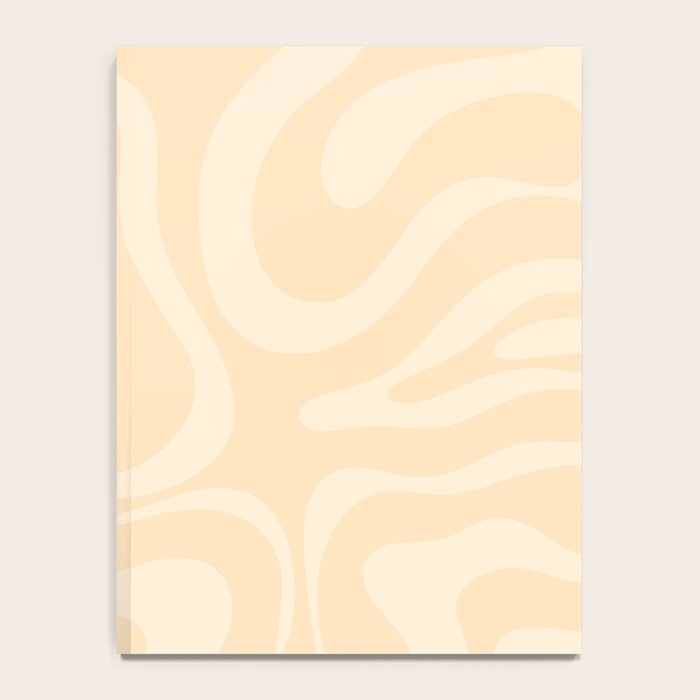 Modern Liquid Swirl Abstract Pattern in Pale Apricot Cream Notebook Gallery Image 4