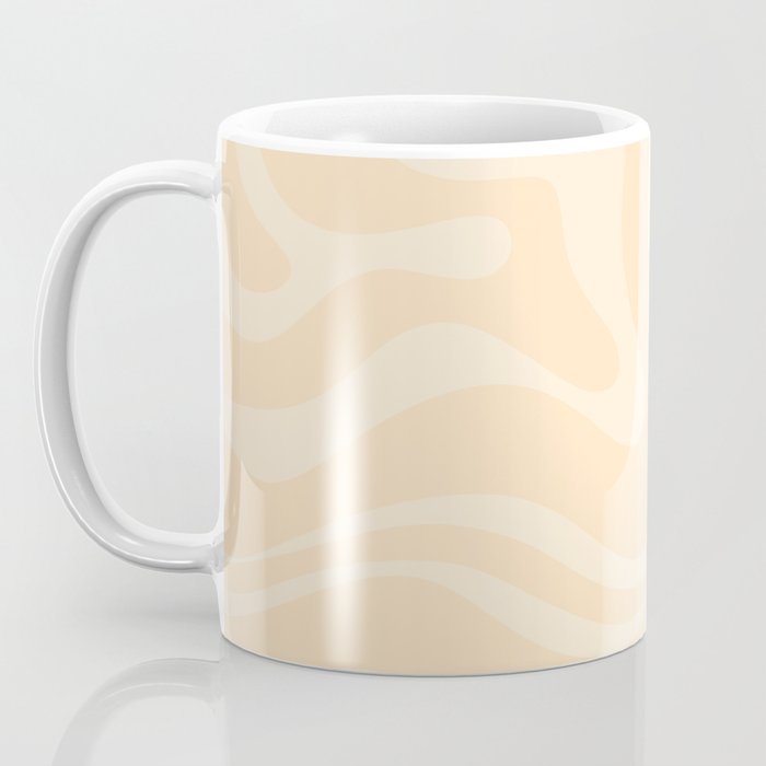 Modern Liquid Swirl Abstract Pattern in Pale Apricot Cream Coffee Mug Gallery Image 3