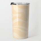 Modern Liquid Swirl Abstract Pattern in Pale Apricot Cream Travel Mug Gallery Image 3