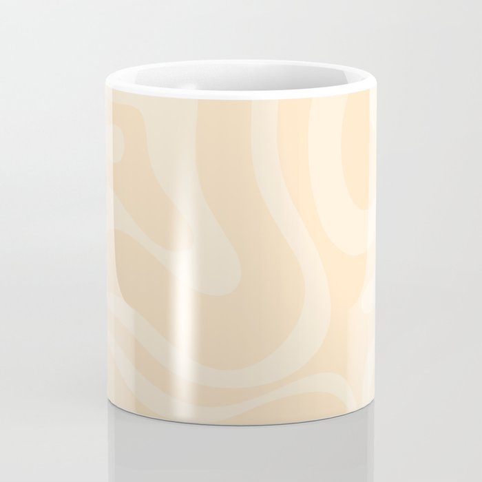 Modern Liquid Swirl Abstract Pattern in Pale Apricot Cream Coffee Mug Gallery Image 4