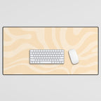Modern Liquid Swirl Abstract Pattern in Pale Apricot Cream Desk Mat Gallery Image 1