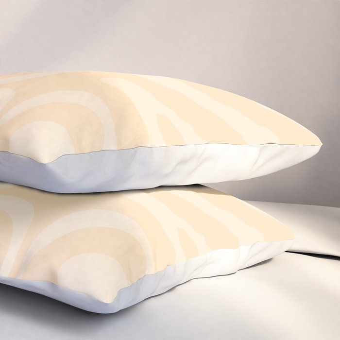 Modern Liquid Swirl Abstract Pattern in Pale Apricot Cream Pillow Sham Gallery Image 3