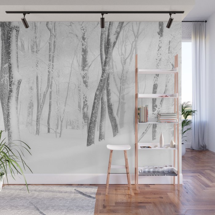 Winter Forest Landscape Wall Mural Gallery Image 1