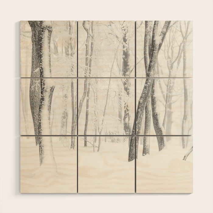 Winter Forest Landscape Wood Wall Art Gallery Image 1