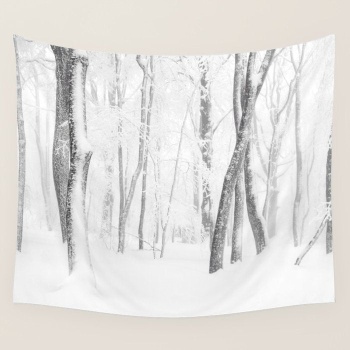 Winter Forest Landscape Wall Tapestry Gallery Image 1