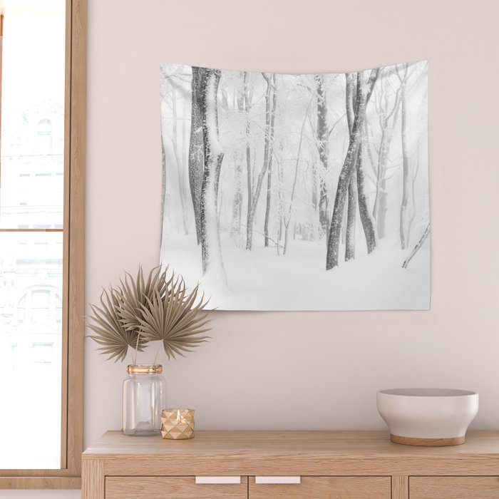 Winter Forest Landscape Wall Tapestry Gallery Image 2