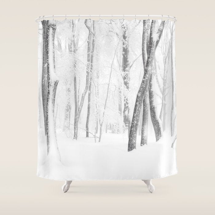 Winter Forest Landscape Shower Curtain Gallery Image 1