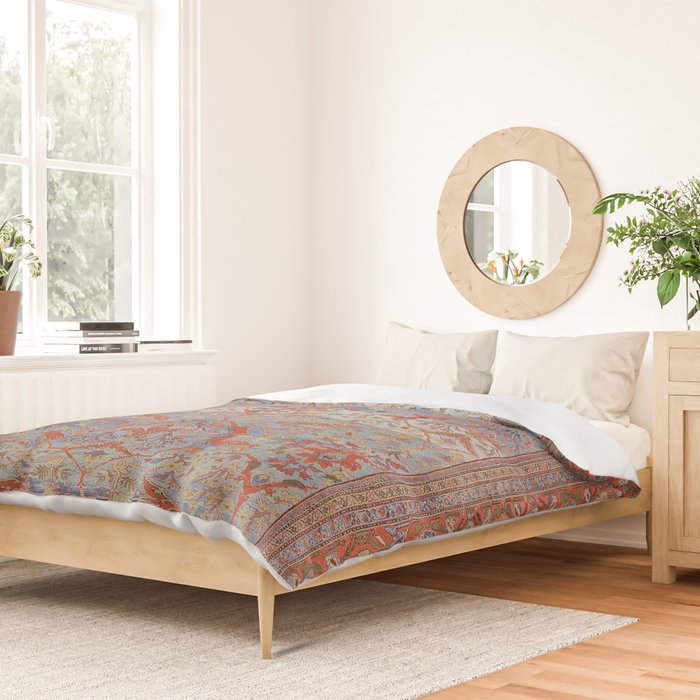 Blue Field Sultanabad Antique Persian Duvet Cover Gallery Image 2