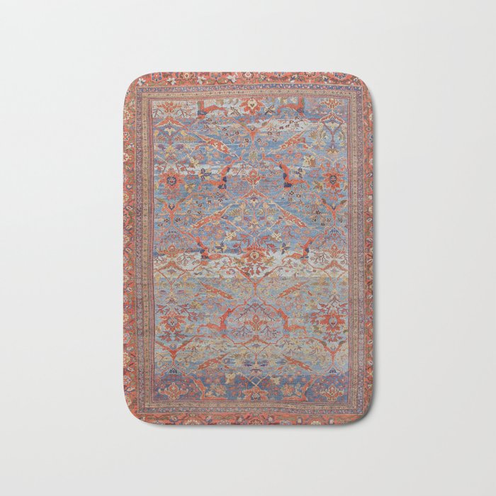 Blue Field Sultanabad Antique Persian Bath Mat Gallery Image 1