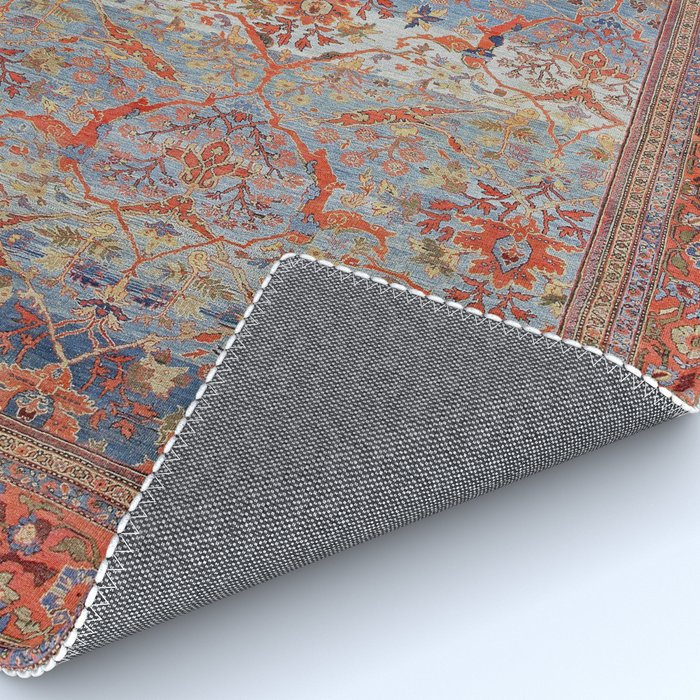 Blue Field Sultanabad Antique Persian Rug Gallery Image 4