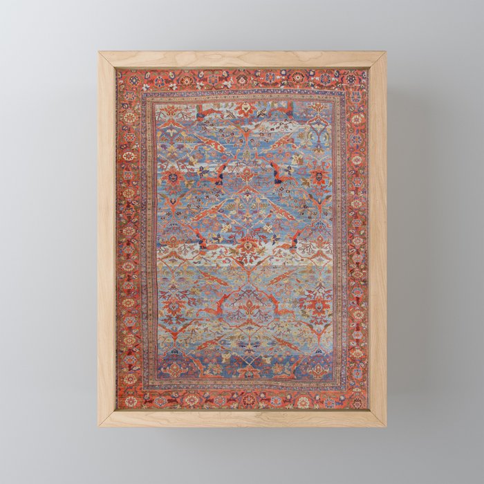Blue Field Sultanabad Antique Persian Mini Art Print Gallery Image 1