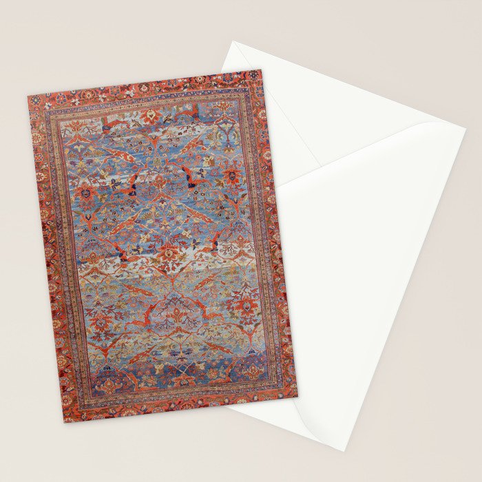 Blue Field Sultanabad Antique Persian Stationery Card Gallery Image 2