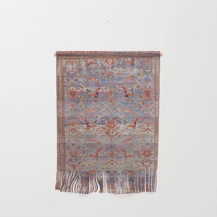 Blue Field Sultanabad Antique Persian Wall Hanging Gallery Image 1