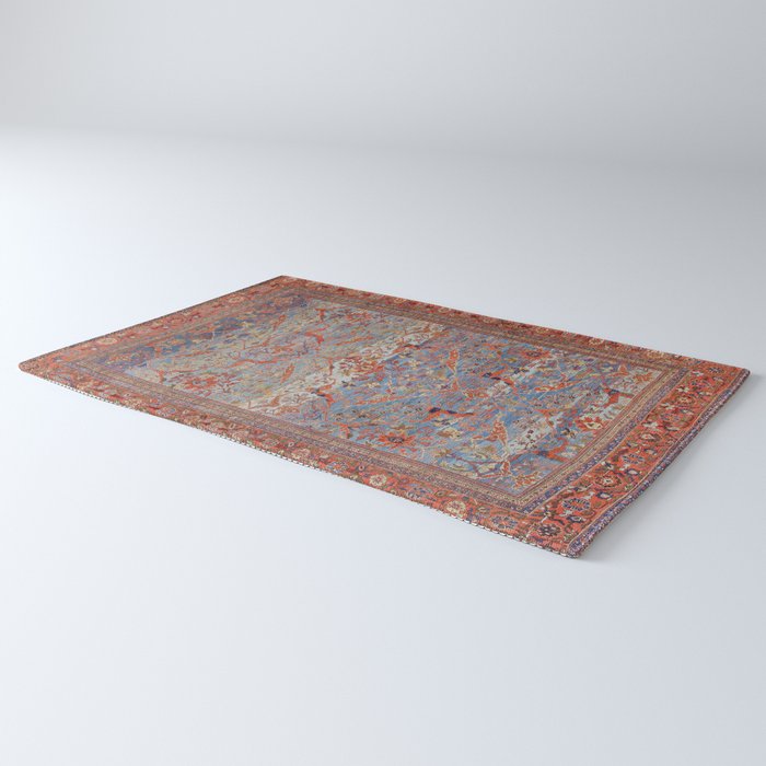 Blue Field Sultanabad Antique Persian Rug Gallery Image 3