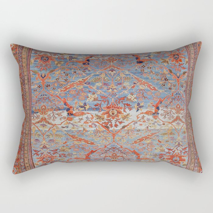 Blue Field Sultanabad Antique Persian Rectangular Pillow Gallery Image 2