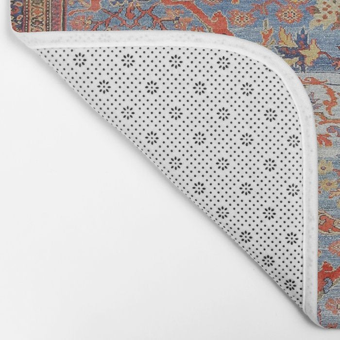 Blue Field Sultanabad Antique Persian Bath Mat Gallery Image 2