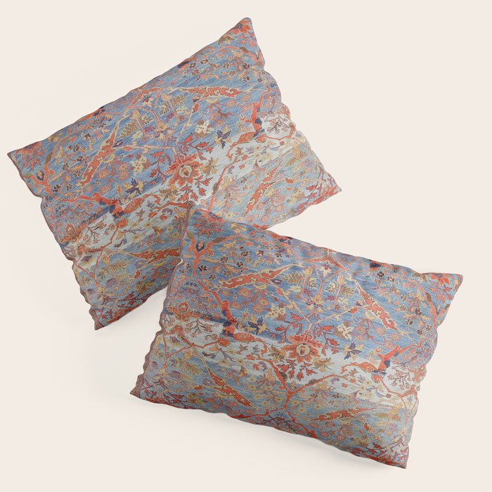Blue Field Sultanabad Antique Persian Pillow Sham Gallery Image 1