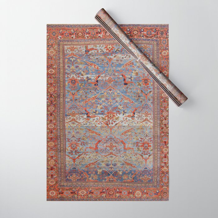 Blue Field Sultanabad Antique Persian Wrapping Paper Gallery Image 1