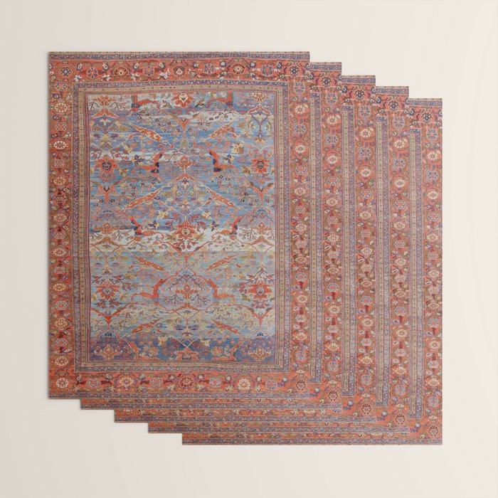 Blue Field Sultanabad Antique Persian Wrapping Paper Gallery Image 3
