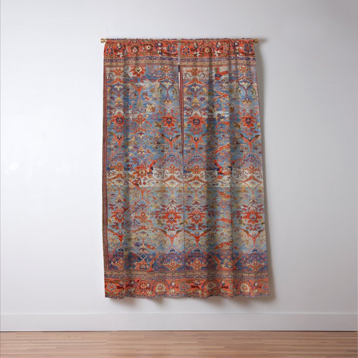 Blue Field Sultanabad Antique Persian Window Curtain Gallery Image 3