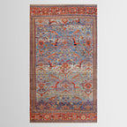 Blue Field Sultanabad Antique Persian Tablecloth Gallery Image 2