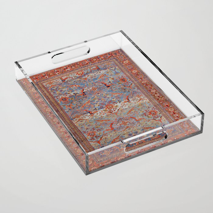 Blue Field Sultanabad Antique Persian Acrylic Tray Gallery Image 1