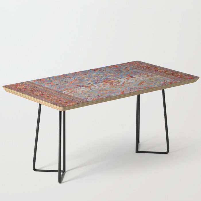 Blue Field Sultanabad Antique Persian Coffee Table Gallery Image 1