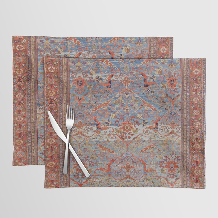 Blue Field Sultanabad Antique Persian Placemat Gallery Image 1
