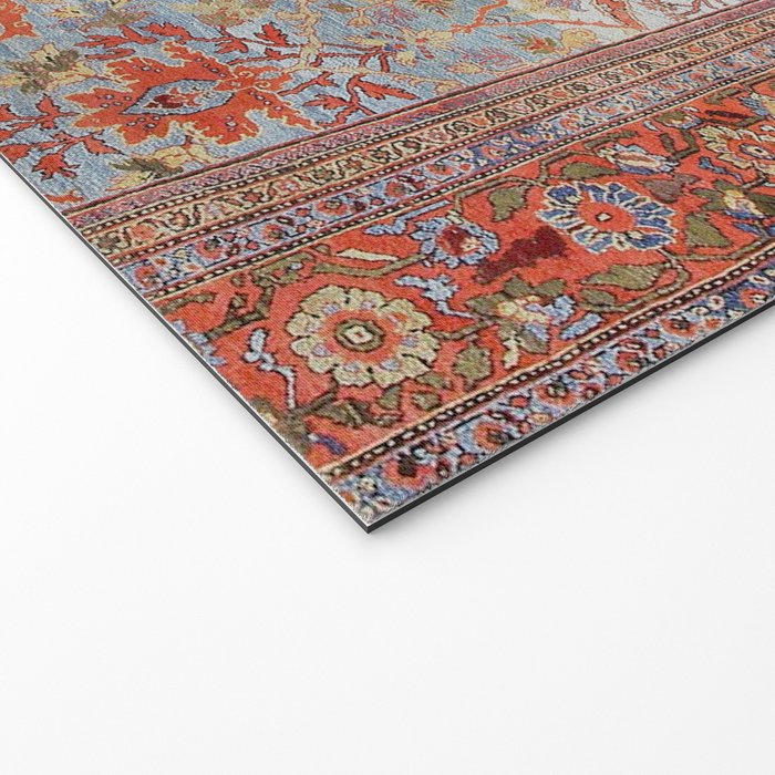 Blue Field Sultanabad Antique Persian Welcome Mat Gallery Image 2