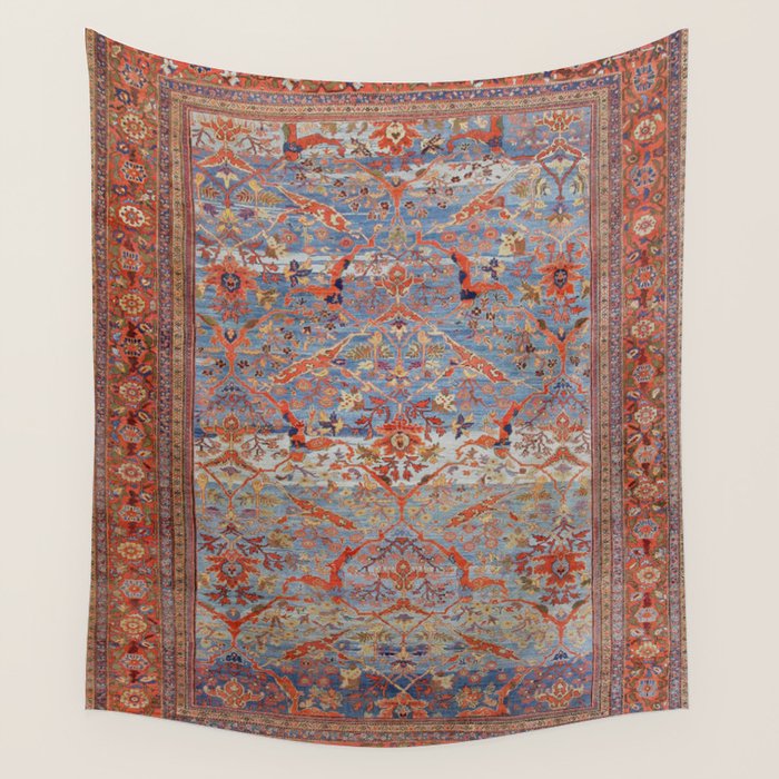 Blue Field Sultanabad Antique Persian Wall Tapestry Gallery Image 4