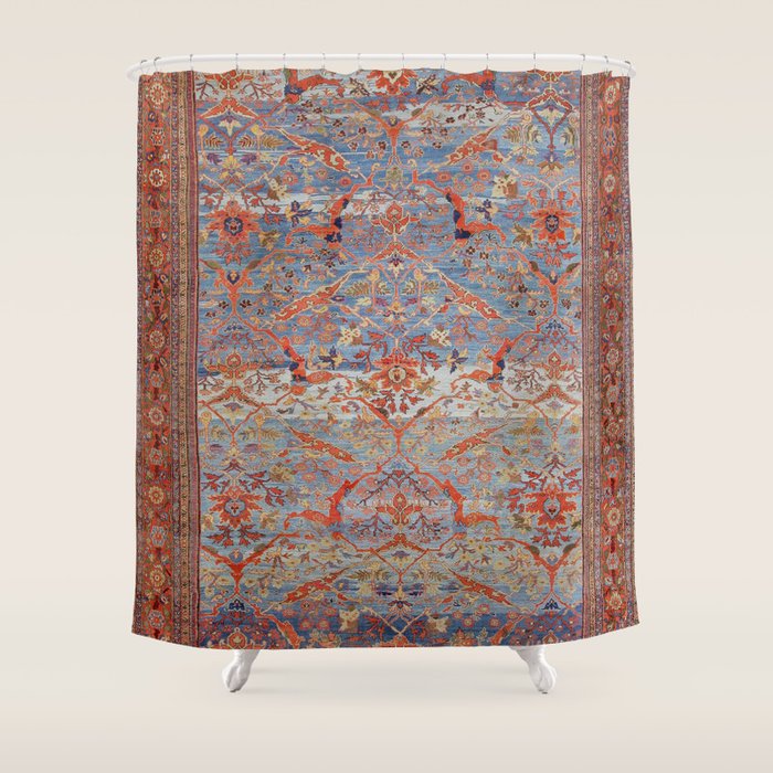 Blue Field Sultanabad Antique Persian Shower Curtain Gallery Image 1