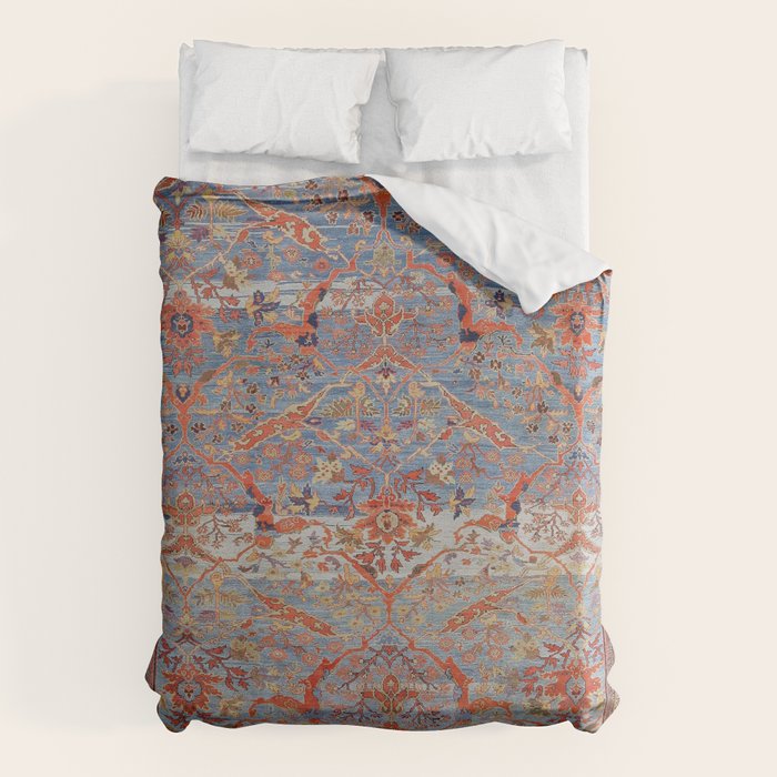 Blue Field Sultanabad Antique Persian Duvet Cover Gallery Image 1