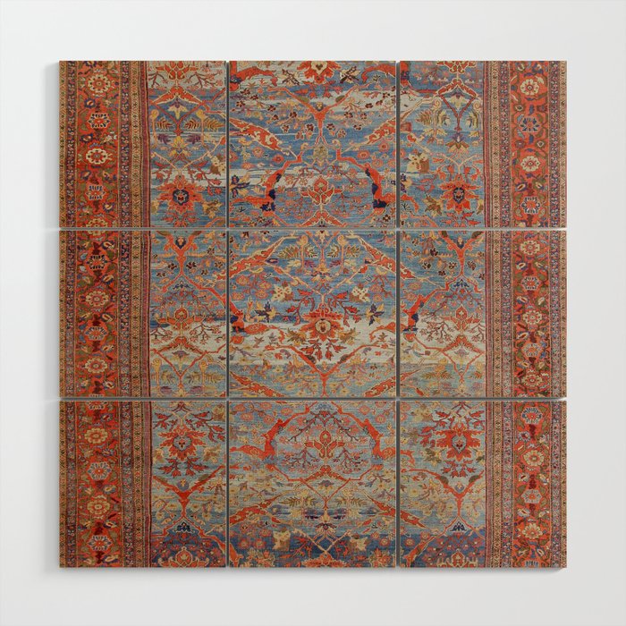 Blue Field Sultanabad Antique Persian Wood Wall Art Gallery Image 1