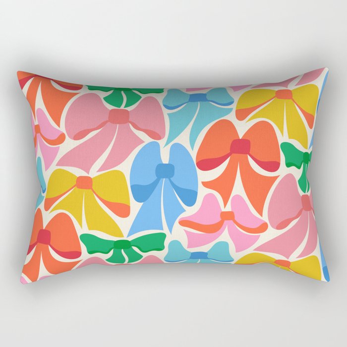 RainBows - Bright Multi Retro Rainbow Bows Rectangular Pillow Gallery Image 1