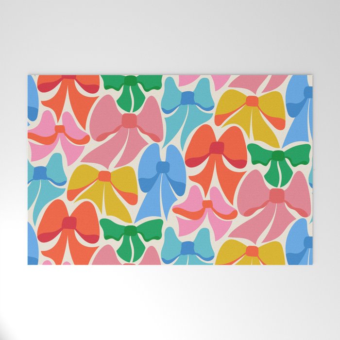 RainBows - Bright Multi Retro Rainbow Bows Welcome Mat Gallery Image 1