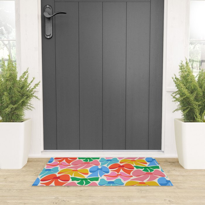 RainBows - Bright Multi Retro Rainbow Bows Welcome Mat Gallery Image 3