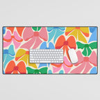 RainBows - Bright Multi Retro Rainbow Bows Desk Mat Gallery Image 1