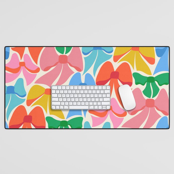 RainBows - Bright Multi Retro Rainbow Bows Desk Mat Gallery Image 1