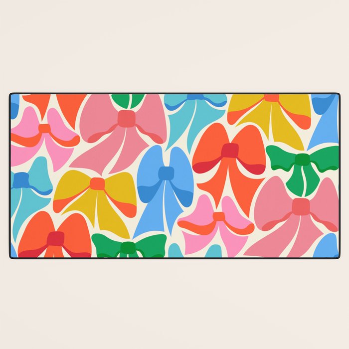 RainBows - Bright Multi Retro Rainbow Bows Desk Mat Gallery Image 3