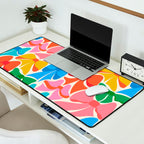 RainBows - Bright Multi Retro Rainbow Bows Desk Mat Gallery Image 2