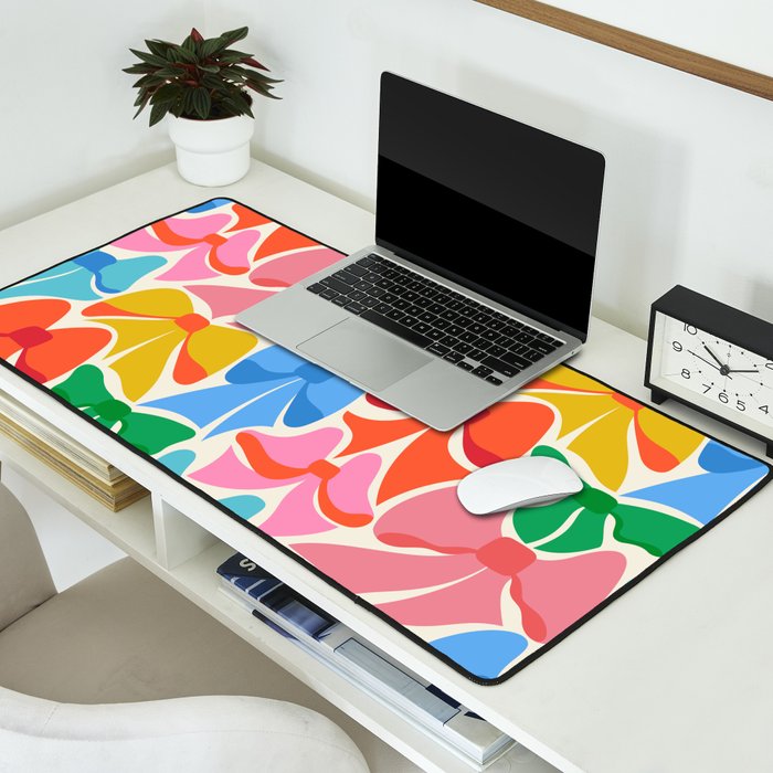 RainBows - Bright Multi Retro Rainbow Bows Desk Mat Gallery Image 2