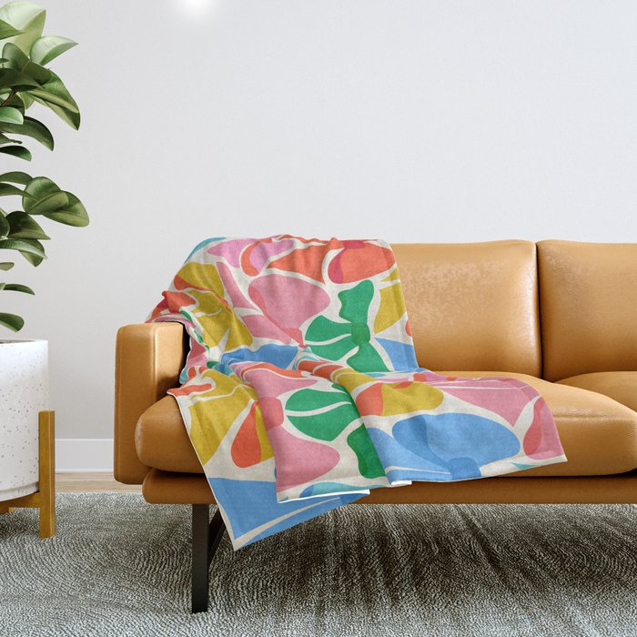 RainBows - Bright Multi Retro Rainbow Bows Throw Blanket Gallery Image 1