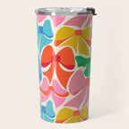 RainBows - Bright Multi Retro Rainbow Bows Travel Mug Gallery Image 2