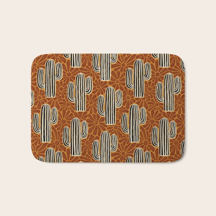 Sonora - Rust, gold, black and white Bath Mat Gallery Image 1