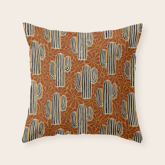 Sonora - Rust, gold, black and white Throw Pillow Gallery Image 6