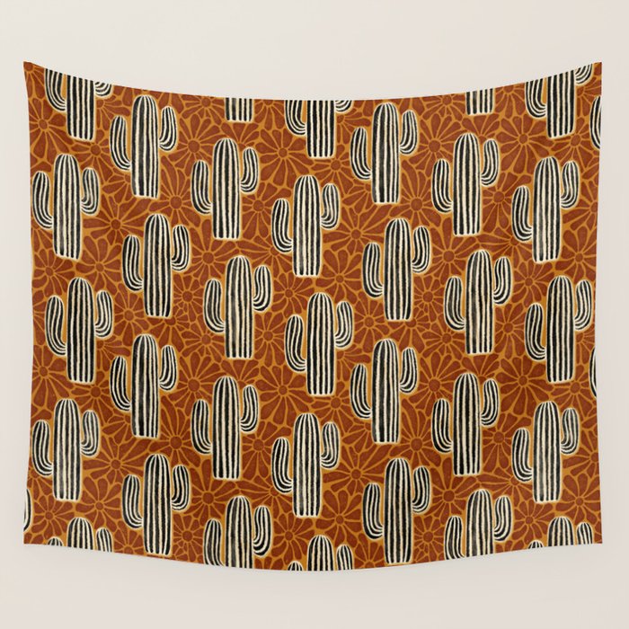 Sonora - Rust, gold, black and white Wall Tapestry Gallery Image 4