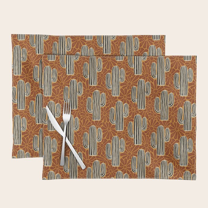 Sonora - Rust, gold, black and white Placemat Gallery Image 1