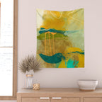 summer green abstract art Wall Tapestry Gallery Image 2