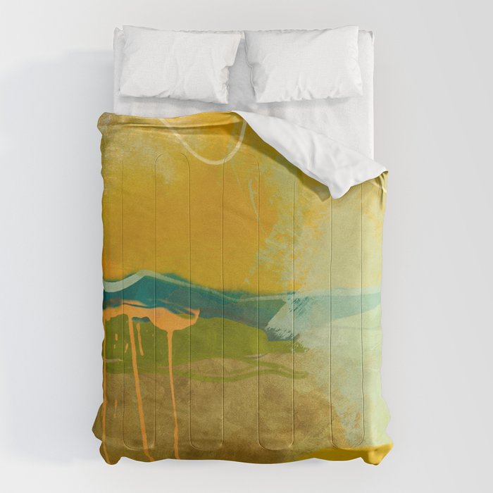 summer green abstract art Comforter Gallery Image 6