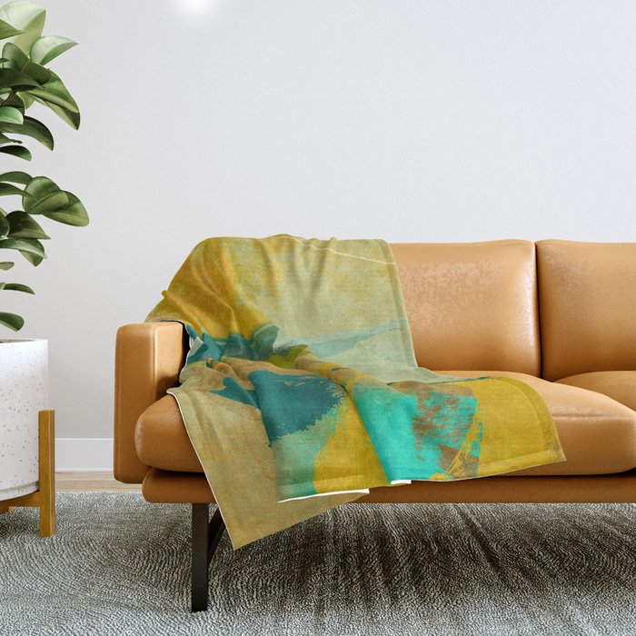 summer green abstract art Throw Blanket Gallery Image 1